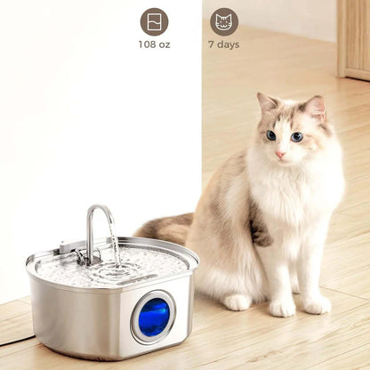 Stainless Steel Powered Cat Water Fountain