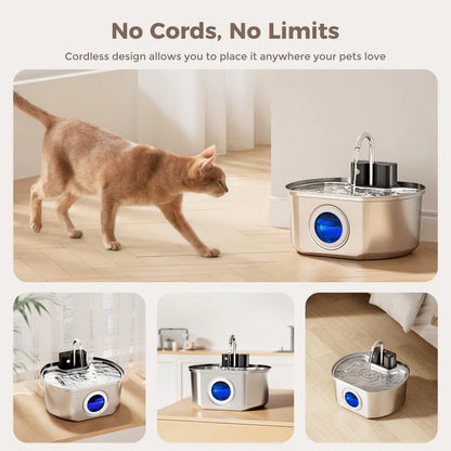 Stainless Steel Powered Cat Water Fountain